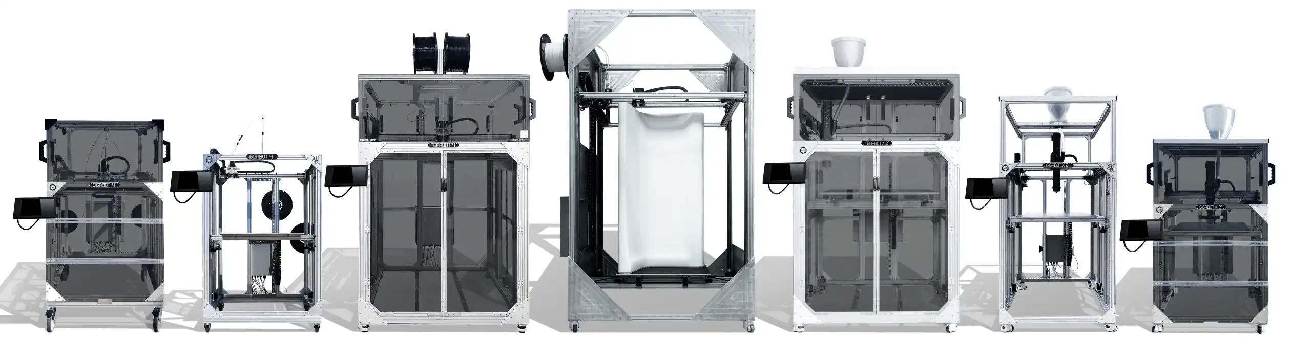 Gigabot 3D Printer Portfolio Pellets, Flake and Filament