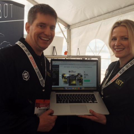 Katy & Patrick Launch OpenGB live on Kickstarter at SXSW Create in March
